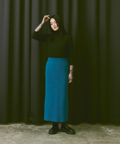 Happy John（ハッピージョン）の「docking sheer turtleneck tops/ドッキングシアータートルネックトップス（Tシャツ/カットソー・レディース・ナチュラル/ブラック/グリーン・FREE）」の11枚目の写真