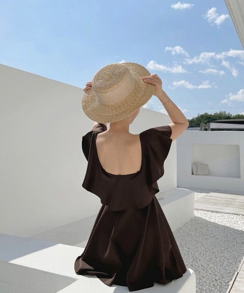 Dita Muaj.(ディータムアージュ)の「2way オールフリルブラウンワンピース 水着(水着・レディース・ブラウン・L/XL/M)」の15枚目の写真