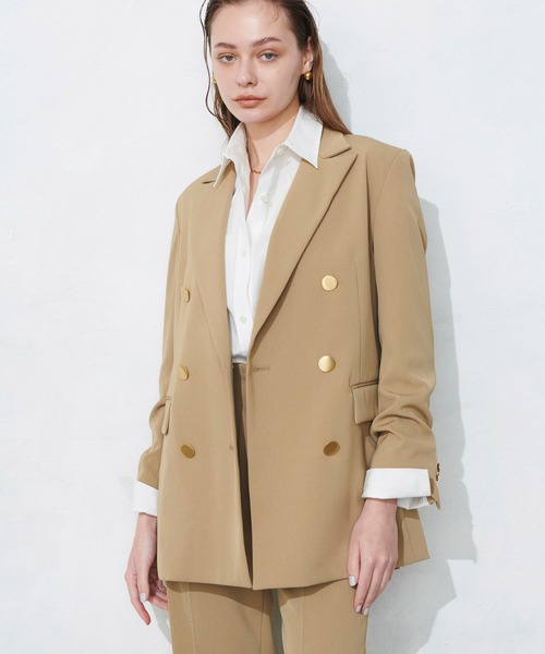 N.O.R.C by the line(ノークバイザライン)の「金ボタンダブルジャケット(テーラードジャケット・レディース・ベージュ/ネイビー・M/S)」の19枚目の写真