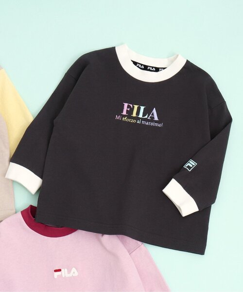 FILA（フィラ）の「FILA 4色3柄ロゴTシャツ（Tシャツ/カットソー・キッズ・ピンク/アイボリー/レインボー/チャコール・90/100/110/120/80/130）」の3枚目の写真