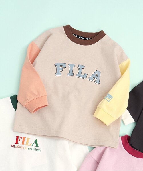 FILA（フィラ）の「FILA 4色3柄ロゴTシャツ（Tシャツ/カットソー・キッズ・ピンク/アイボリー/レインボー/チャコール・90/100/110/120/80/130）」の4枚目の写真