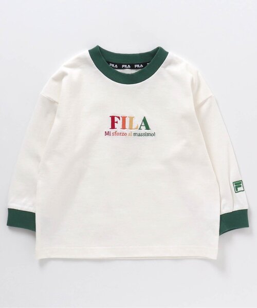 FILA（フィラ）の「FILA 4色3柄ロゴTシャツ（Tシャツ/カットソー・キッズ・ピンク/アイボリー/レインボー/チャコール・90/100/110/120/80/130）」の22枚目の写真