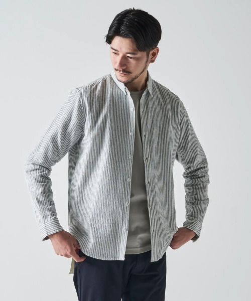 TETE HOMME(テットオム)の「カールマイヤーストライプシャツ(シャツ/ブラウス・メンズ・ホワイト/ブラック・X-LARGE/LARGE/MEDIUM)」の1枚目の写真