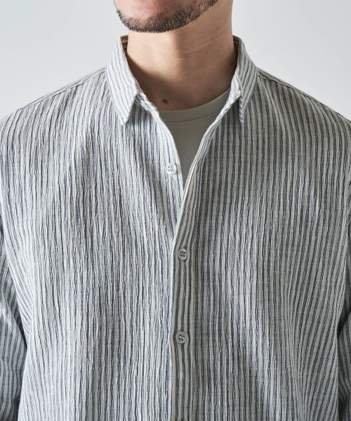 TETE HOMME(テットオム)の「カールマイヤーストライプシャツ(シャツ/ブラウス・メンズ・ホワイト/ブラック・X-LARGE/LARGE/MEDIUM)」の12枚目の写真