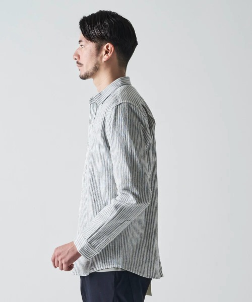 TETE HOMME(テットオム)の「カールマイヤーストライプシャツ(シャツ/ブラウス・メンズ・ホワイト/ブラック・X-LARGE/LARGE/MEDIUM)」の6枚目の写真