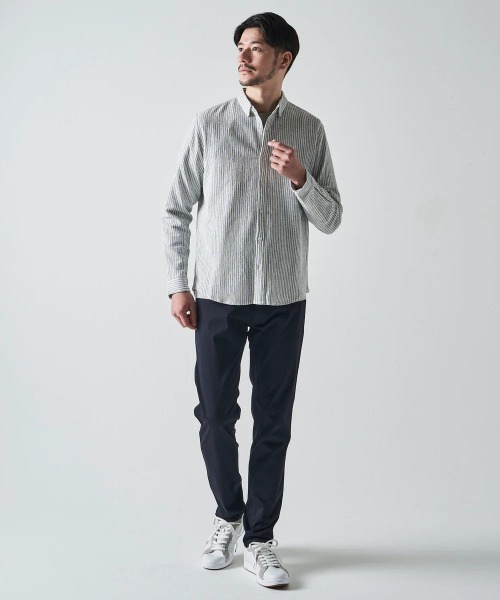 TETE HOMME(テットオム)の「カールマイヤーストライプシャツ(シャツ/ブラウス・メンズ・ホワイト/ブラック・X-LARGE/LARGE/MEDIUM)」の3枚目の写真