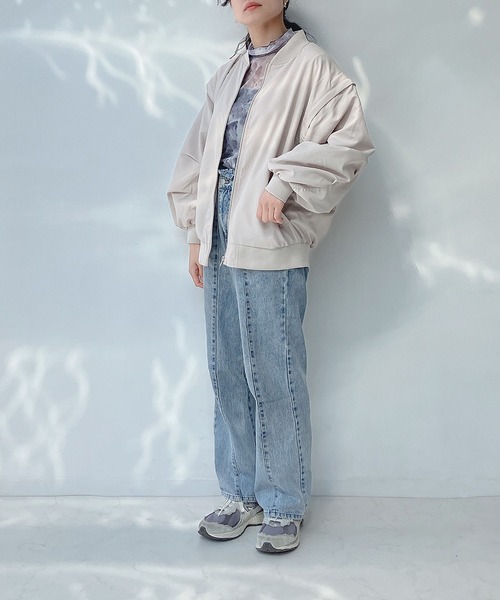 AS KNOW AS plus（アズノゥアズプラス）の「○マルチWAYなMA-1ブルゾン（MA-1・レディース・カーキ/グレイッシュベージュ/ブラック・FREE）」の14枚目の写真