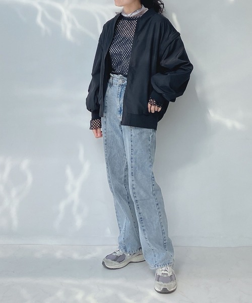 AS KNOW AS plus（アズノゥアズプラス）の「○マルチWAYなMA-1ブルゾン（MA-1・レディース・カーキ/グレイッシュベージュ/ブラック・FREE）」の21枚目の写真