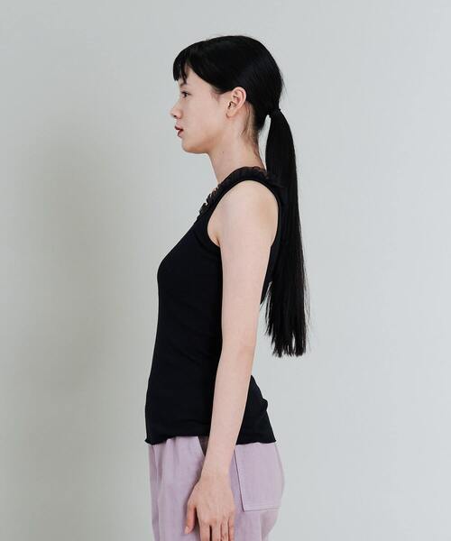 ESTHE チュールタンクトップ ESTHE チュールタンクトップ 前後2WAY リブチュールタンクトップ