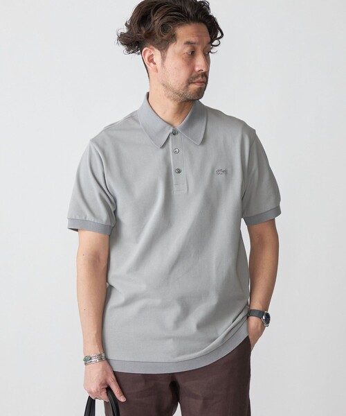 【SHIPS別注】LACOSTE: クラシック ニットリブ ポロシャツ