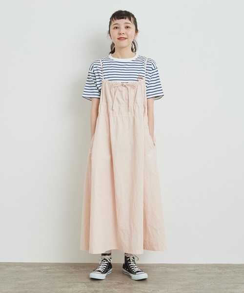 l'atelier du savon（アトリエドサボン）の「リボンでくしゅくしゅ　ドロストワンピース（ワンピース・レディース・ブラック/ホワイト/ピンク・FREE）」の3枚目の写真