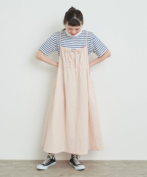 l'atelier du savon（アトリエドサボン）の「リボンでくしゅくしゅ　ドロストワンピース（ワンピース・レディース・ブラック/ホワイト/ピンク・FREE）」の8枚目の写真