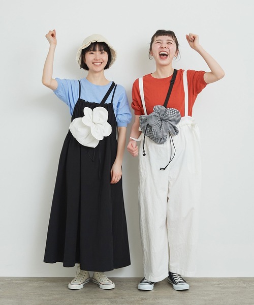 l'atelier du savon（アトリエドサボン）の「リボンでくしゅくしゅ　ドロストワンピース（ワンピース・レディース・ブラック/ホワイト/ピンク・FREE）」の21枚目の写真