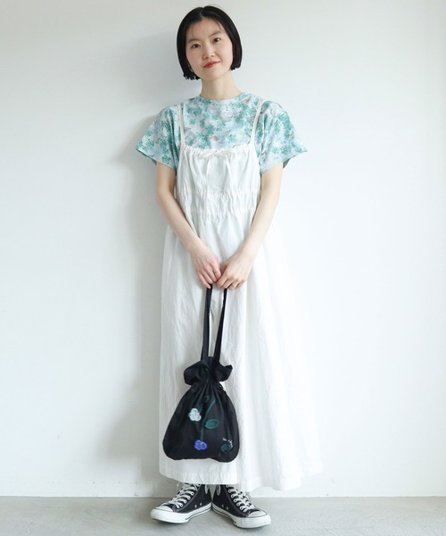 l'atelier du savon（アトリエドサボン）の「リボンでくしゅくしゅ　ドロストワンピース（ワンピース・レディース・ブラック/ホワイト/ピンク・FREE）」の17枚目の写真
