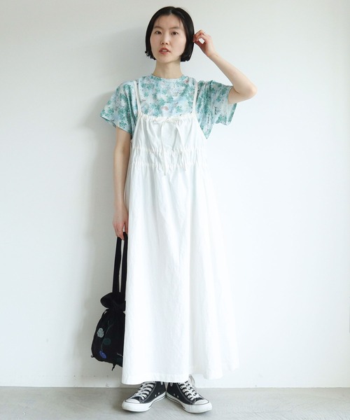 l'atelier du savon（アトリエドサボン）の「リボンでくしゅくしゅ　ドロストワンピース（ワンピース・レディース・ブラック/ホワイト/ピンク・FREE）」の14枚目の写真