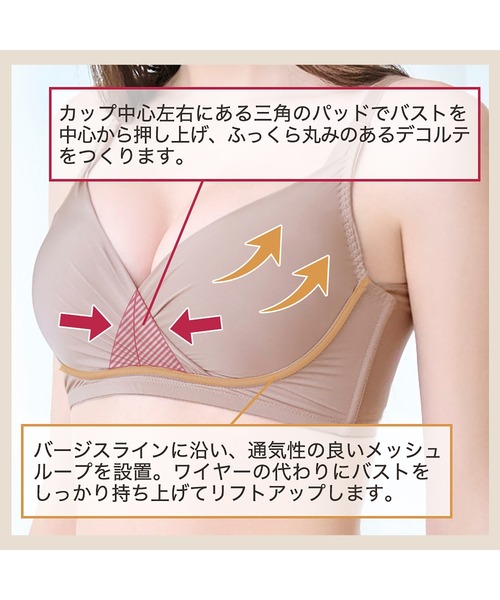 BRADELIS NEWYORK（ブラデリスニューヨーク）の「ブラデリス Perfumyブラ23S1 ノンワイヤー 補正下着 補整 ブラレット（ブラジャー・レディース・モカ/ブラック/ピンク系その他/ホワイト系その他・M/L/LL/3L/S）」の20枚目の写真