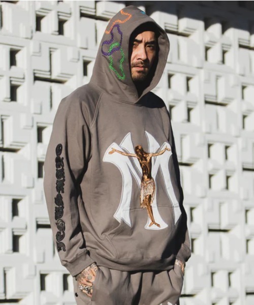 ROYAL FLASH（ロイヤルフラッシュ）の「MAYO/メイヨー/MAYO JESUS Embroidery Hoodie（パーカー・メンズ・グレー/ブラック・XL/L/M）」の12枚目の写真