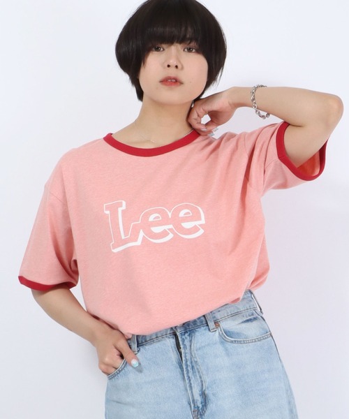 Lee（リー）の「Lee（リー）ブランドロゴプリント 半袖リンガーT