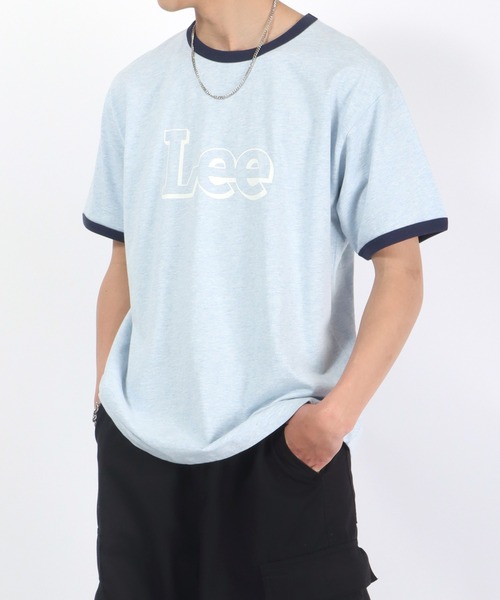 Lee（リー）の「Lee（リー）ブランドロゴプリント 半袖リンガーTシャツ メンズ レディース（Tシャツ/カットソー・メンズ・ライトブルー/イエロー/レッド/ライトグリーン/ホワイト系その他・M/L/XL）」の3枚目の写真