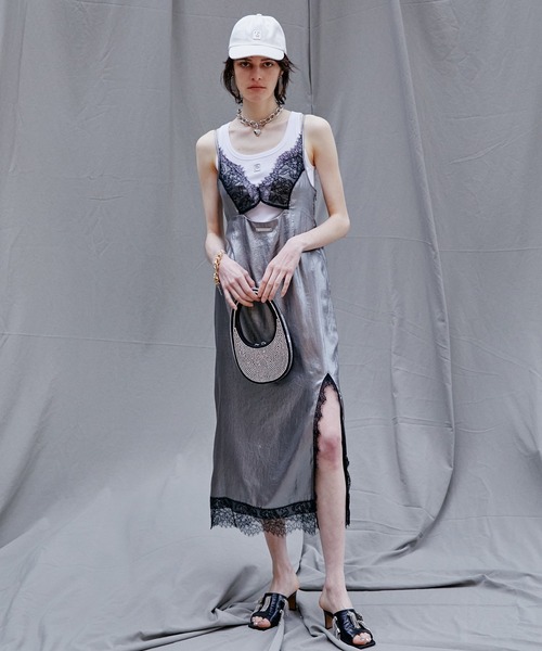 PRANK PROJECT(プランクプロジェクト)の「メタルプレートリブタンク / Metal Plate Rib Tank Top(タンクトップ・レディース・ベージュ/ホワイト/ブラック・FREE)」の6枚目の写真