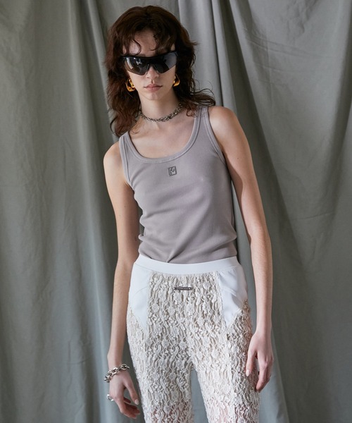 PRANK PROJECT(プランクプロジェクト)の「メタルプレートリブタンク / Metal Plate Rib Tank Top(タンクトップ・レディース・ベージュ/ホワイト/ブラック・FREE)」の12枚目の写真