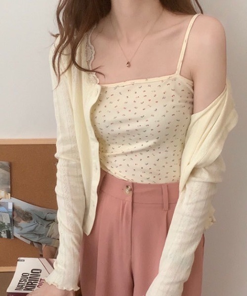 【美品2点】サルート⭐花柄刺繍 キャミソール⭐バラ売り不可 花柄刺繍ショートキャミソール トップス ショートキャミソール