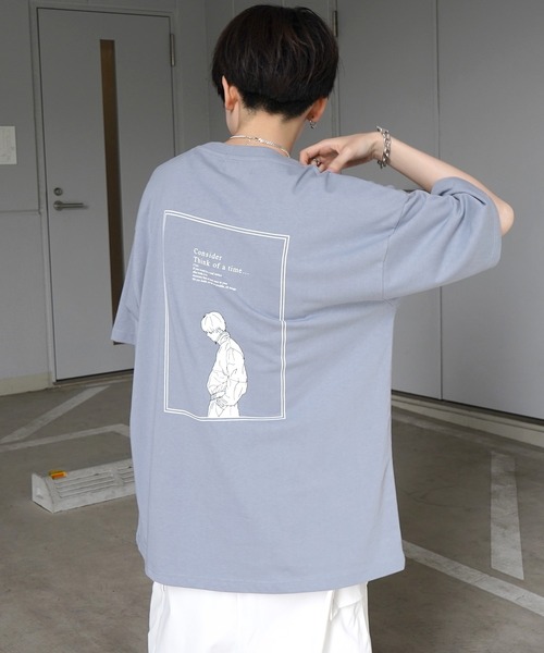 セール】イラストバックプリント / ワンポイント刺繍ロゴ ビッグ