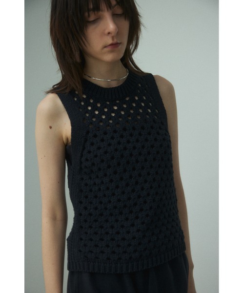 BLACK BY MOUSSY メッシュニットタンクトップ BLACK BY MOUSSY（ブラックバイマウジー）の「mesh knit tanktop