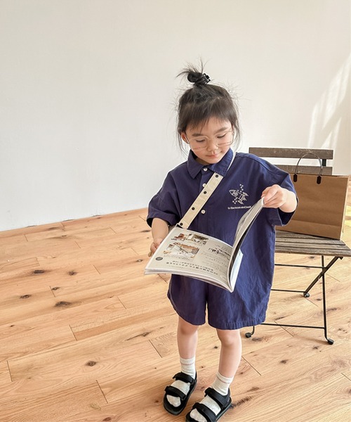 aimoha（アイモハ）の「【aimoha-KIDS-】子供服 宇宙刺繍オールインワン (SS)（つなぎ/オールインワン・キッズ・ブルー/グレー・80/90/100/110/120/130）」の4枚目の写真