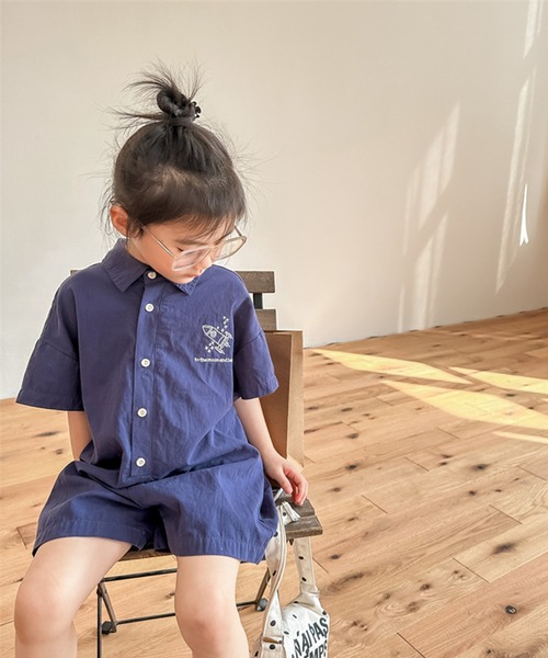 aimoha（アイモハ）の「【aimoha-KIDS-】子供服 宇宙刺繍オールインワン (SS)（つなぎ/オールインワン・キッズ・ブルー/グレー・80/90/100/110/120/130）」の5枚目の写真