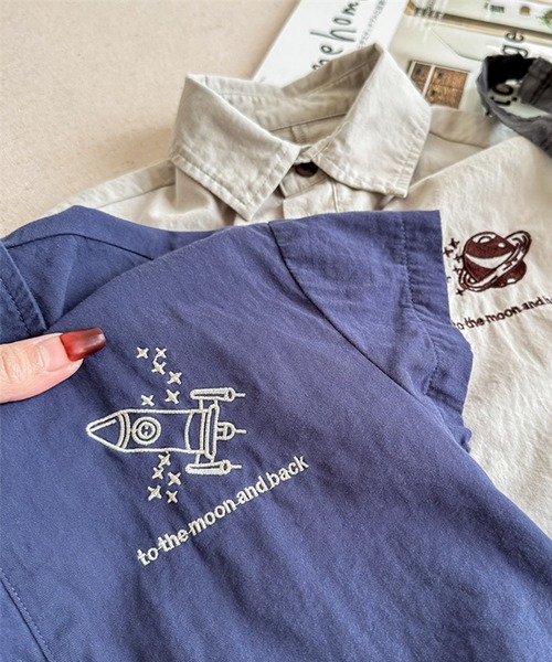 aimoha（アイモハ）の「【aimoha-KIDS-】子供服 宇宙刺繍オールインワン (SS)（つなぎ/オールインワン・キッズ・ブルー/グレー・80/90/100/110/120/130）」の18枚目の写真