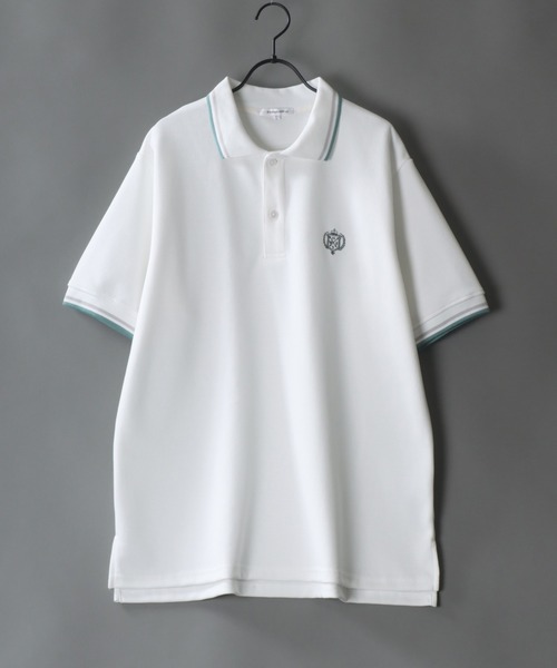 SITRY(シトリー)の「Big silhouette one point stitch polo shirt / ビッグシルエット ワンポイント 刺繍 半袖 ポロシャツ(ポロシャツ・メンズ・ブラック/グレー/オフホワイト・M/L)」の2枚目の写真