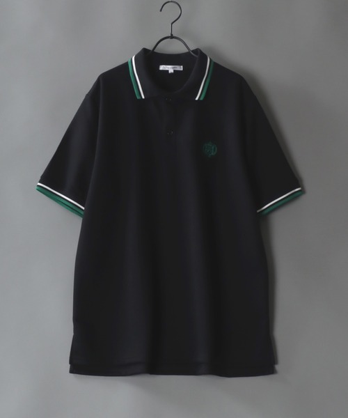 SITRY(シトリー)の「Big silhouette one point stitch polo shirt / ビッグシルエット ワンポイント 刺繍 半袖 ポロシャツ(ポロシャツ・メンズ・ブラック/グレー/オフホワイト・M/L)」の1枚目の写真