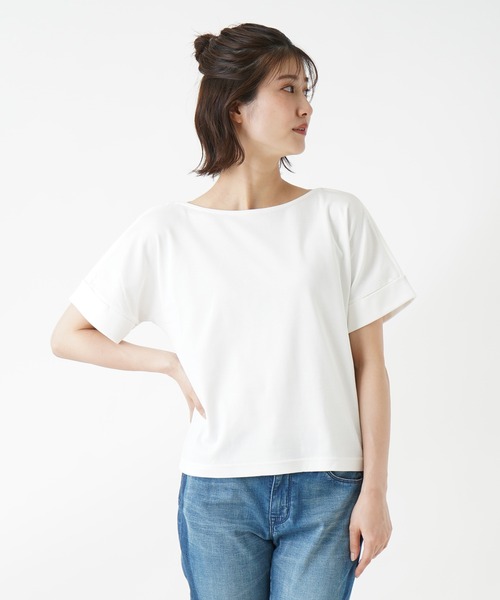 Brahmin(ブラーミン)の「【BRAHMIN】ボートネックカットソー(Tシャツ/カットソー・レディース・オフホワイト/チャコール/グリーン・2)」の2枚目の写真