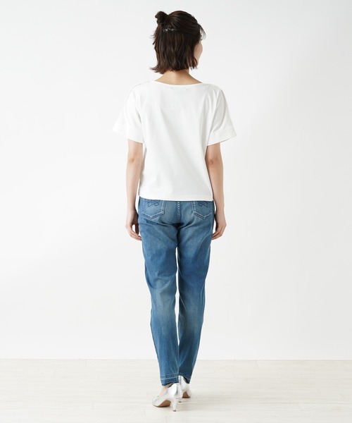 Brahmin(ブラーミン)の「【BRAHMIN】ボートネックカットソー(Tシャツ/カットソー・レディース・オフホワイト/チャコール/グリーン・2)」の7枚目の写真