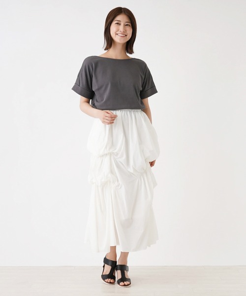 Brahmin(ブラーミン)の「【BRAHMIN】ボートネックカットソー(Tシャツ/カットソー・レディース・オフホワイト/チャコール/グリーン・2)」の8枚目の写真
