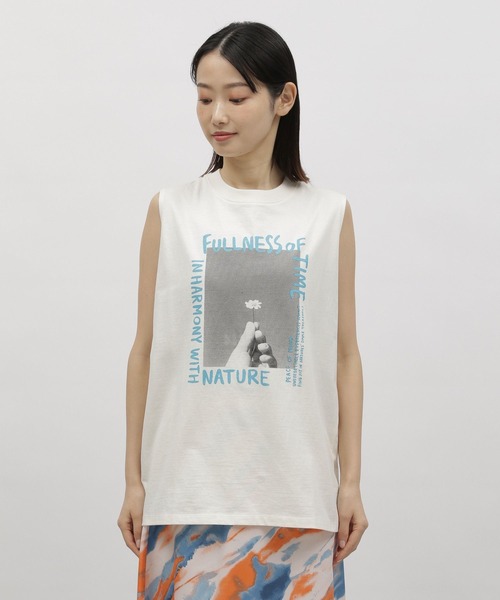 LAKOLE（ラコレ）の「フォトレタリングスリーブレスT / 963219（Tシャツ/カットソー・レディース・ブラック/グレー/ホワイト系5/ホワイト系6・SMALL/MEDIUM）」の9枚目の写真