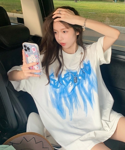 MGV(エムジーヴィー)の「ストリートモードセンターロゴTシャツ(Tシャツ/カットソー・レディース・ブルー/ブラック/ホワイト・LARGE/MEDIUM/X-LARGE)」の5枚目の写真