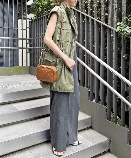 Spick & Span(スピックアンドスパン)の「ハイツイストクロスベアコンビネゾン(サロペット/オーバーオール・レディース・チャコールグレー・38/36)」の4枚目の写真