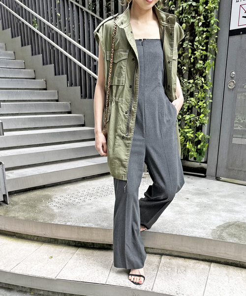 Spick & Span(スピックアンドスパン)の「ハイツイストクロスベアコンビネゾン(サロペット/オーバーオール・レディース・チャコールグレー・38/36)」の10枚目の写真