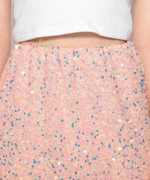 FOREVER 21（フォーエバー トゥエンティーワン）の「スパンコールミニスカート（スカート・レディース・ブラック/ピンク・SMALL/MEDIUM）」の16枚目の写真