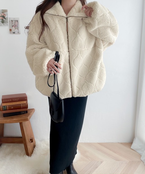 セール】ゆるっとたぷっと。ビッグカラーキルティングダブルジップ