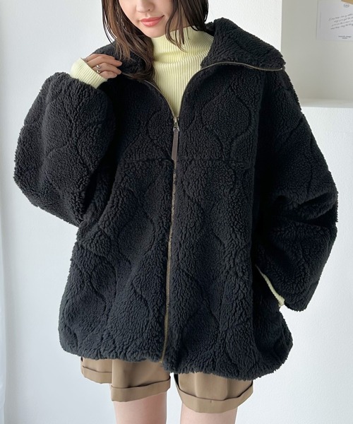 classicalelf（クラシカルエルフ）の「ゆるっとたぷっと。ビッグカラーキルティングダブルジップ オーバーサイズ ボアブルゾン（ブルゾン・レディース・ブラウン/アイボリー/ブラック・LARGE/MEDIUM/SMALL/X-LARGE）」の22枚目の写真