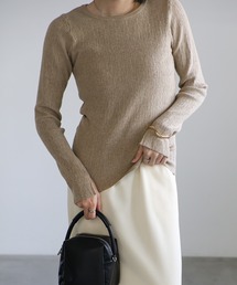 select MOCA（セレクトモカ）の「≪もちもち肌触り≫ニュアンスリブクルーネックトップス（Tシャツ/カットソー）」