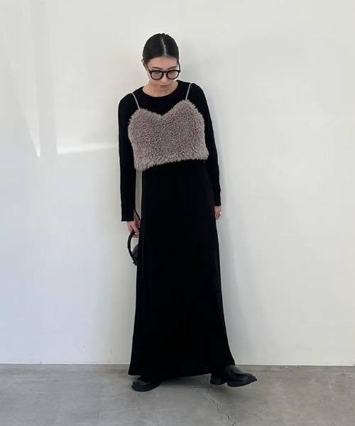 select MOCA（セレクトモカ）の「【8色展開】ニュアンスリブクルーネックトップス（Tシャツ/カットソー・レディース・ライトグレー/ブルー/ブラック/アイボリー/ホワイト/グレイッシュベージュ/ダークグレー/ブラウン・FREE）」の10枚目の写真