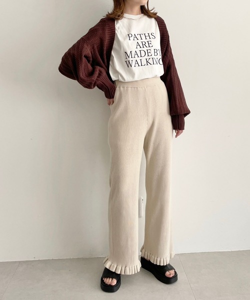 LOWRYS FARM(ローリーズファーム)の「スソフリルパンツ 967857(その他パンツ・レディース・パープル/シルバー/アイボリー/ブラック系その他/ブラック・FREE)」の12枚目の写真