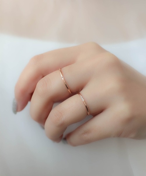 ebine(エビネ)の「1mm Zirconia Ring / 1石 金属アレルギー対応 サージカルステンレス(リング・レディース・ゴールド/ピンク/シルバー・4号/20号/18号/11号/1号/7号/2号/9号/16号/13号)」の19枚目の写真