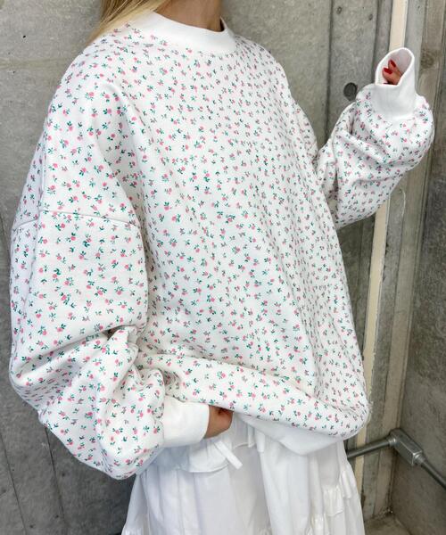 WC（ダブル シー）の「リトルフラワーパターンビッグスウェット（スウェット・レディース・パープル/ピンク・FREE）」の9枚目の写真