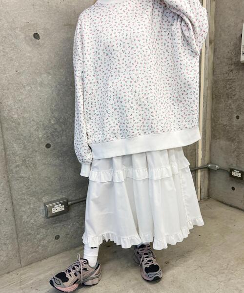 WC（ダブル シー）の「リトルフラワーパターンビッグスウェット（スウェット・レディース・パープル/ピンク・FREE）」の11枚目の写真