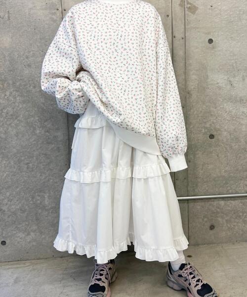 WC（ダブル シー）の「リトルフラワーパターンビッグスウェット（スウェット・レディース・パープル/ピンク・FREE）」の12枚目の写真